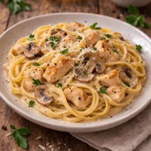 Creamy Pasta with Chicken and Mushrooms
